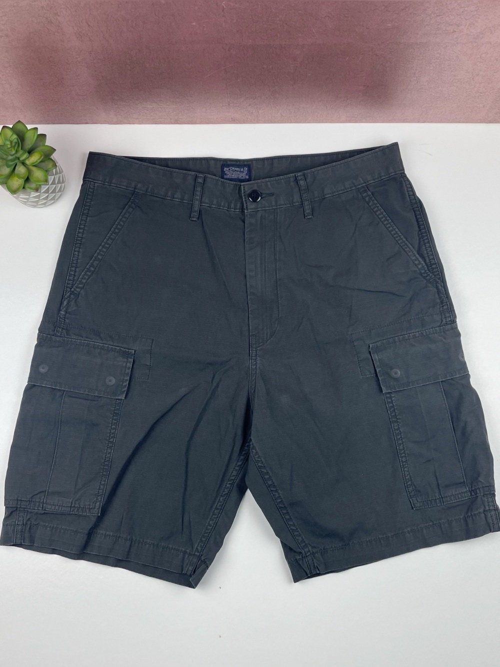 Levi Strauss Black Gray Cargo Shorts Casual Men Size 34
